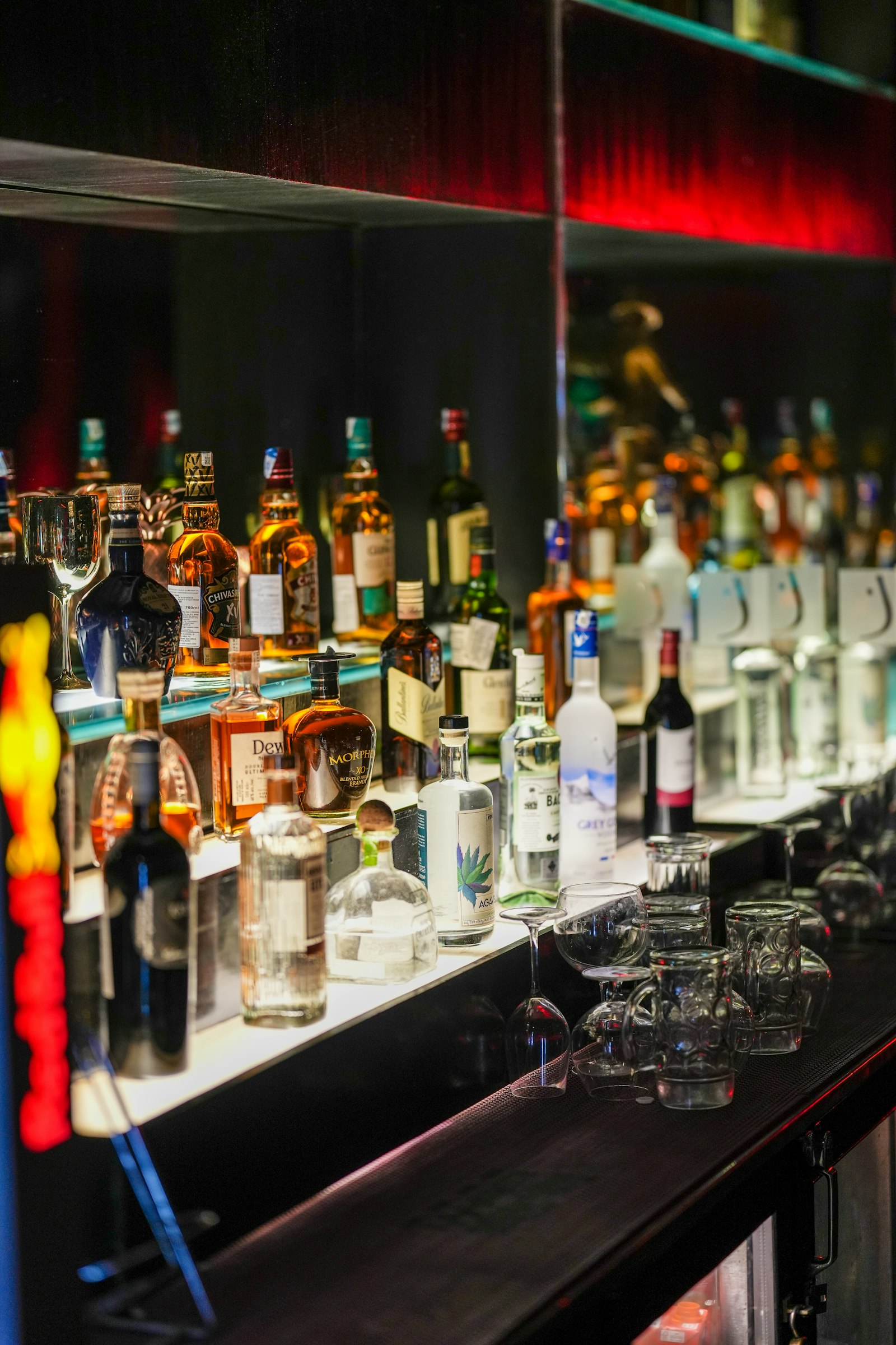 Bar with mezcal shelf